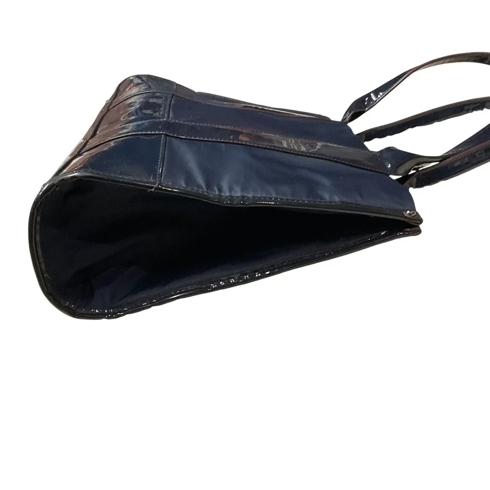 Aimee Kestenberg Women's Patent Trim Structured Tote Shoulder Double Handle Bag
